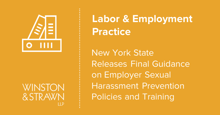 New York State Releases Final Guidance On Employer Sexual Harassment